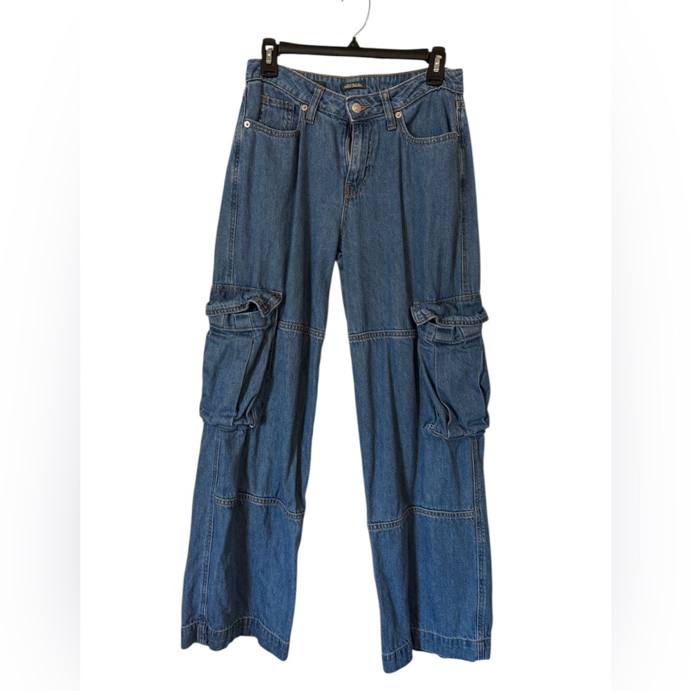 Wild Fable Dark Blue Flare Cargo Jeans Size 2